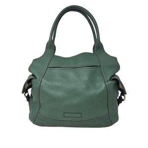 COLE HAAN Green Pebbled Leather Handbag Shoulder Bag